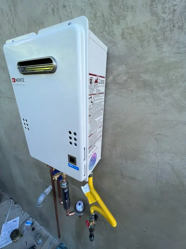 Tankless water heater installation for Amberly homes